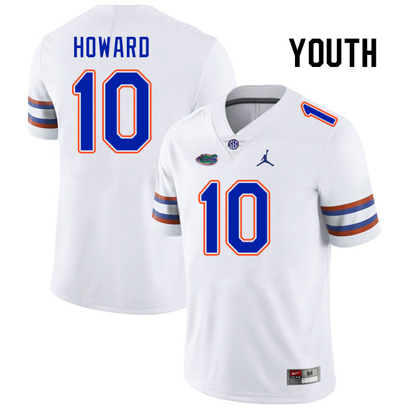 Youth #10 Grayson Howard Florida Gators College Football Jerseys Stitched-White